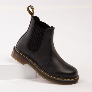 Dr. Martens Black Leather Chelsea Boot with Yellow Stitching